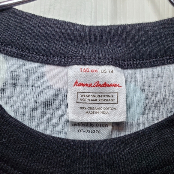 Hanna Andersson Long John Pajamas 14 160 Girls Rainbow Polka-dot Black PJ Set - Picture 15 of 15